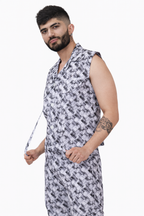 Frost Sleeveless Collar Shirt Set
