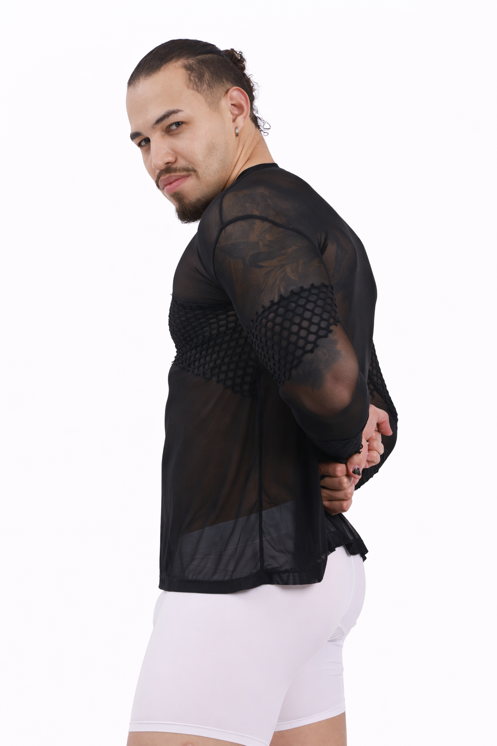Noir Mesh Long Sleeve Shirt
