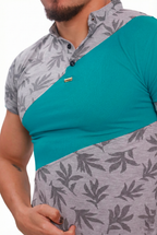 Turquoise Slash Casual Polo