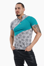 Turquoise Slash Casual Polo