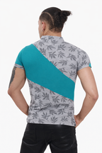Turquoise Slash Casual Polo