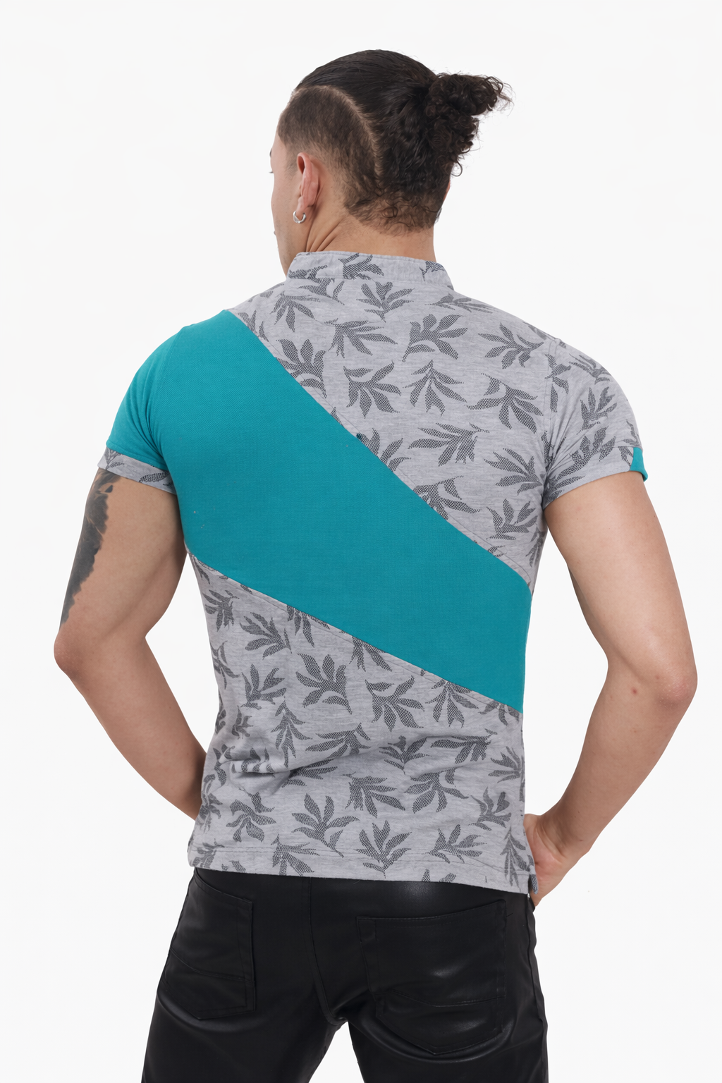 Turquoise Slash Casual Polo