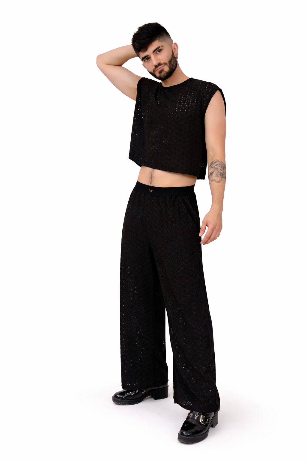 Jet Mesh Crop Tank Set