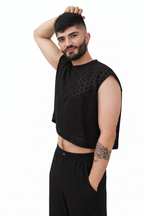 Jet Mesh Crop Tank Set