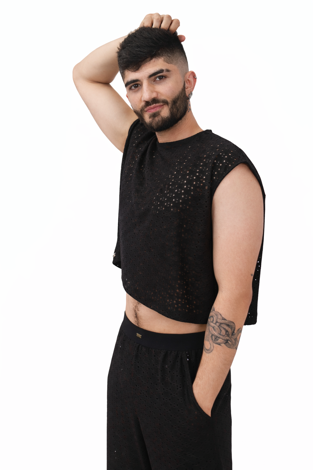 Jet Mesh Crop Tank Set