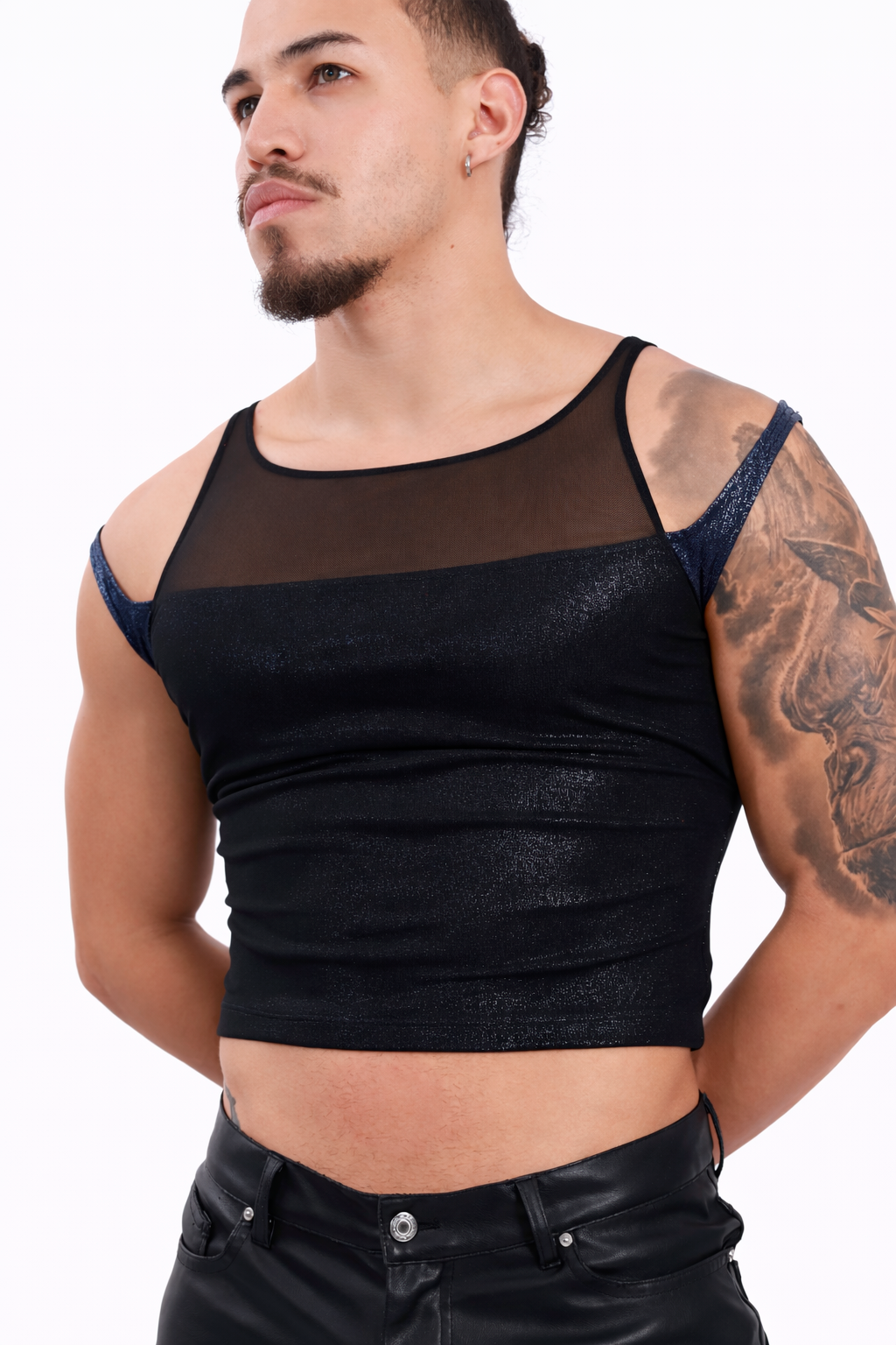 Sapphire Layered Crop Tank