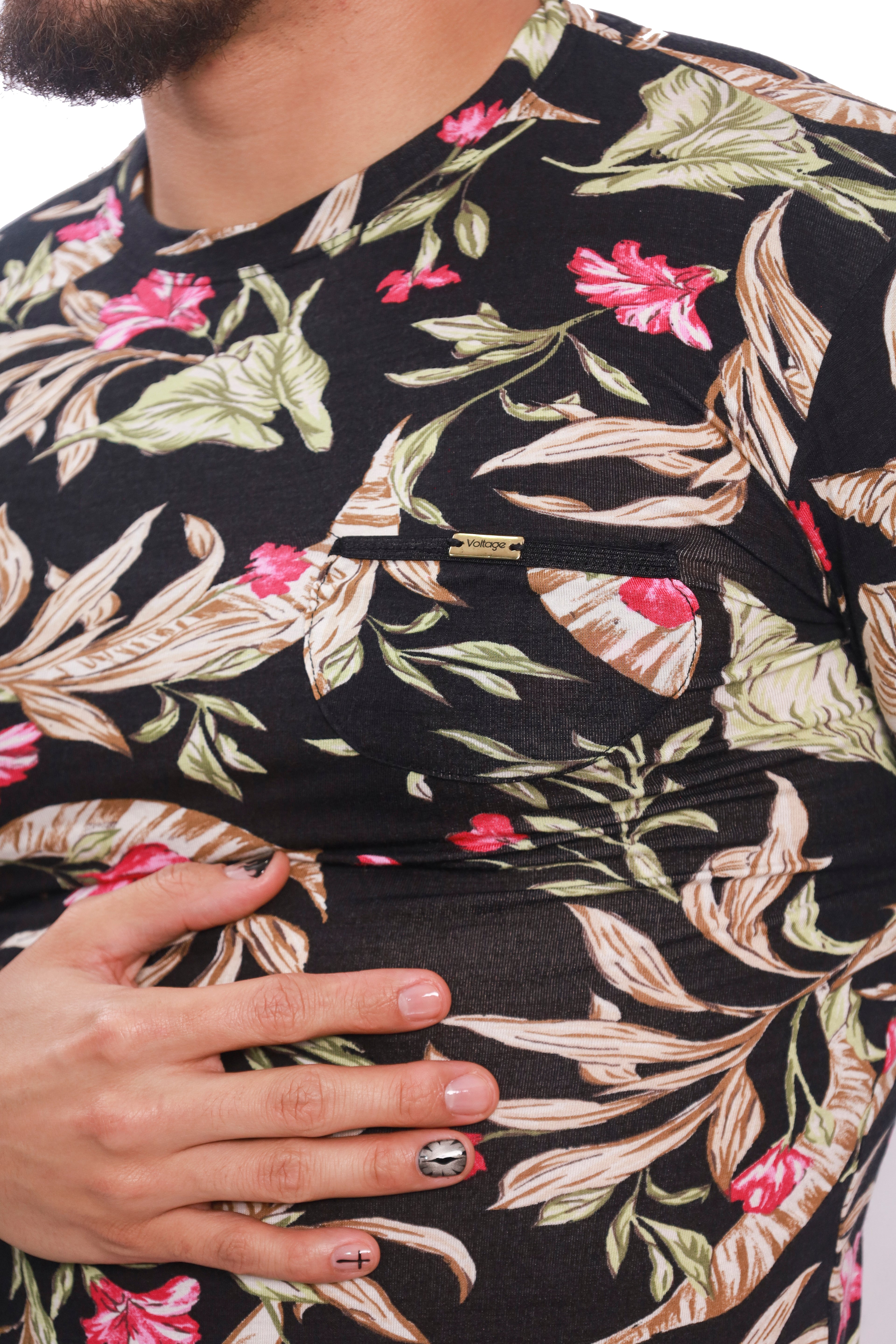 Black Floral Classic T-Shirt