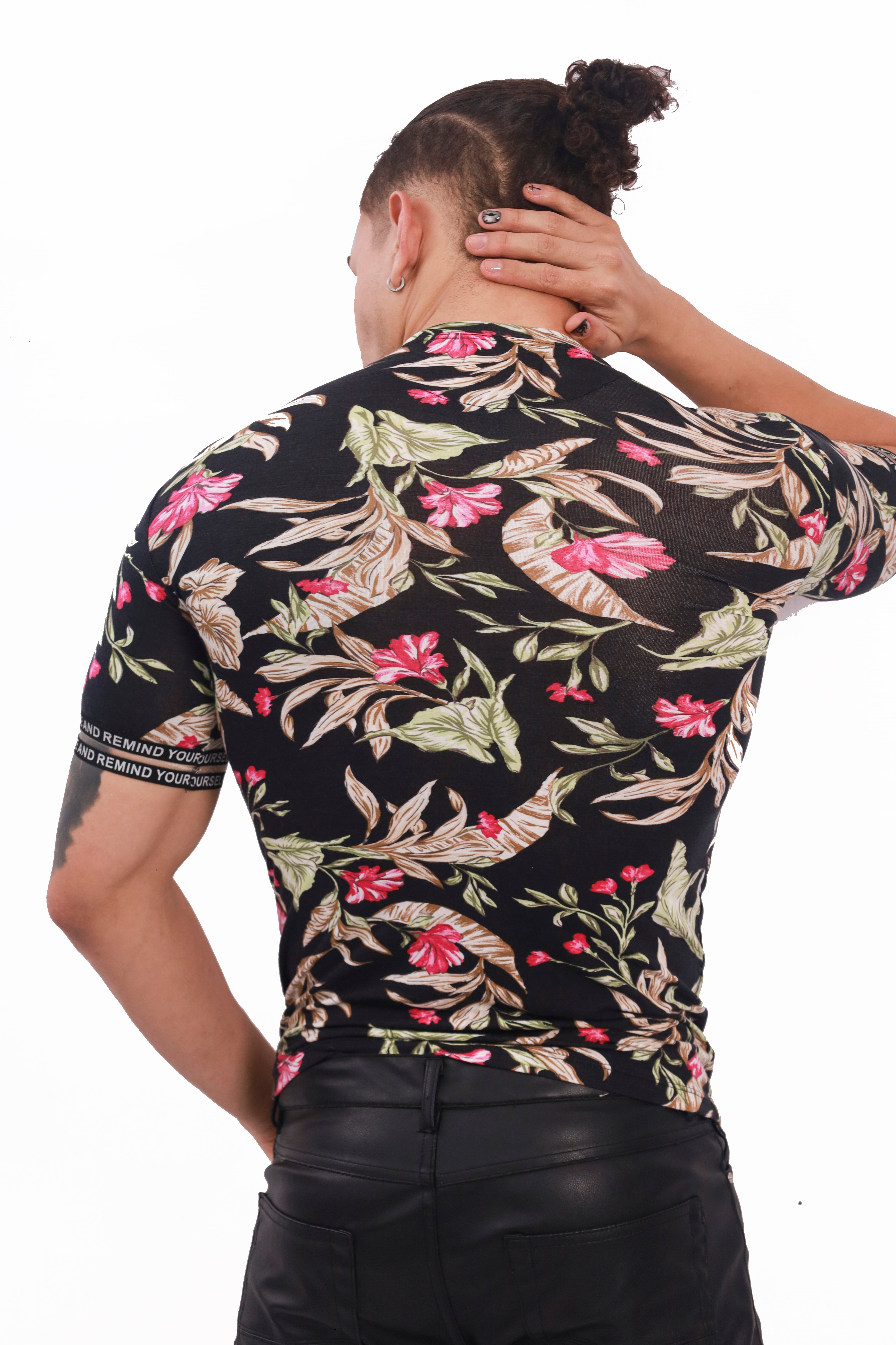 Black Floral Classic T-Shirt