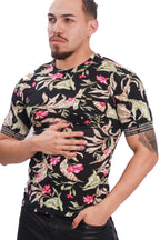 Black Floral Classic T-Shirt