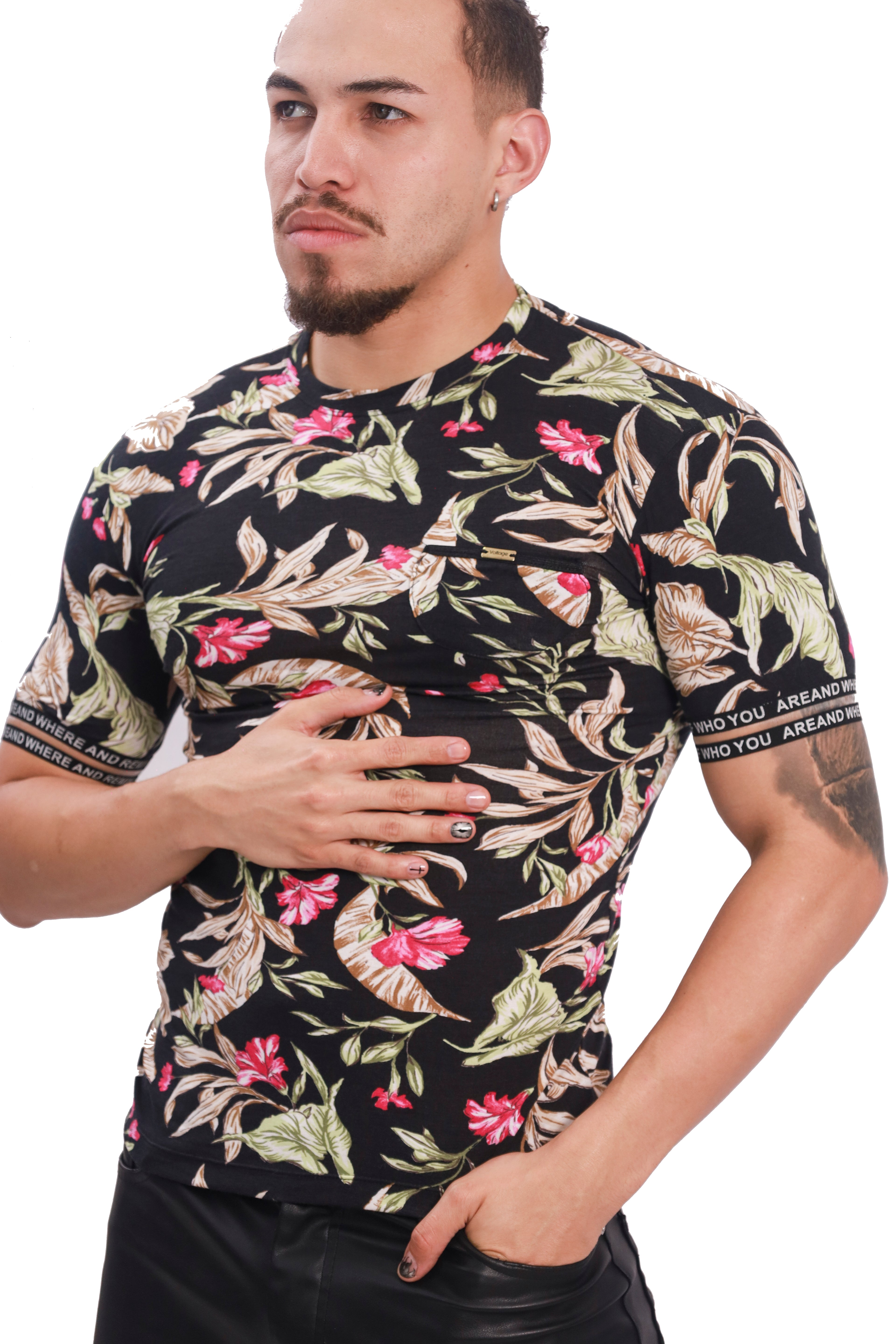 Black Floral Classic T-Shirt