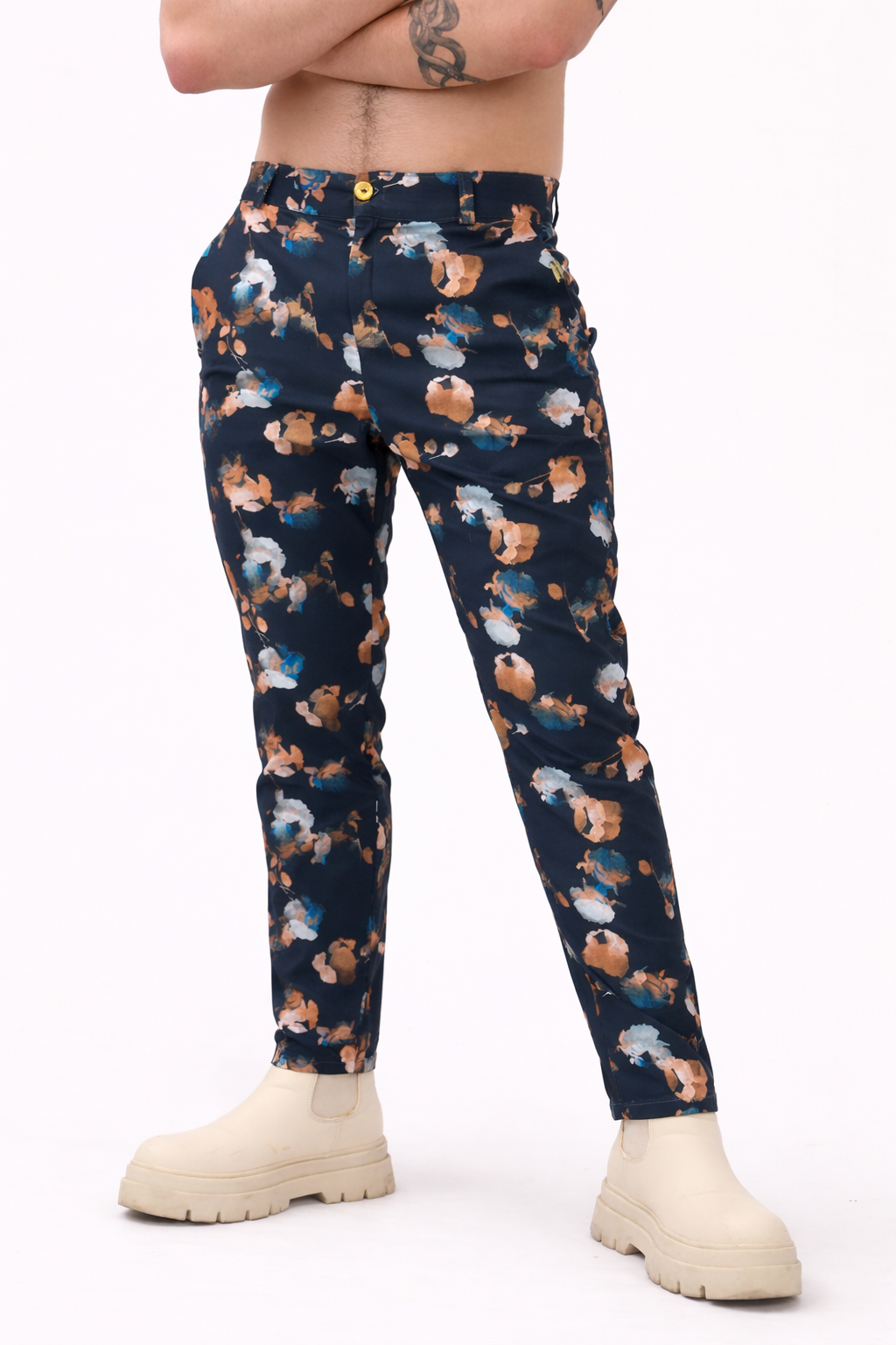 Midnight Bloom Collar Shirt Set