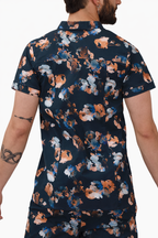 Midnight Bloom Collar Shirt Set