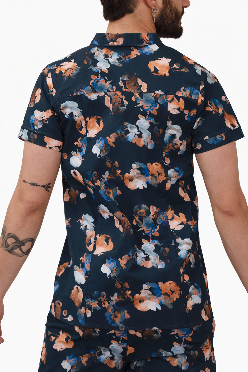 Midnight Bloom Collar Shirt Set