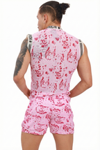 Magenta Dye Mesh Tank
