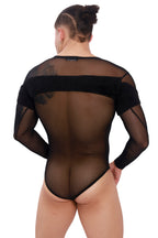 Noir Plush Panel Long Sleeve Body