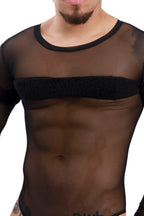 Noir Plush Panel Long Sleeve Body