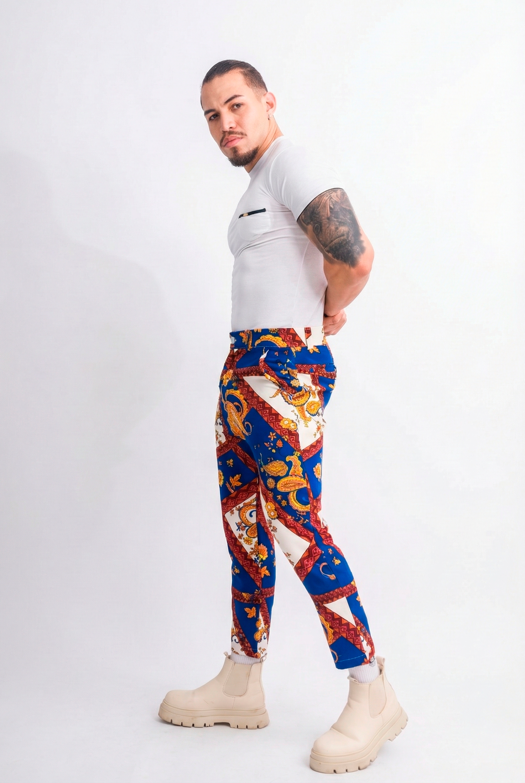Sapphire Paisley Straight Cut Pants