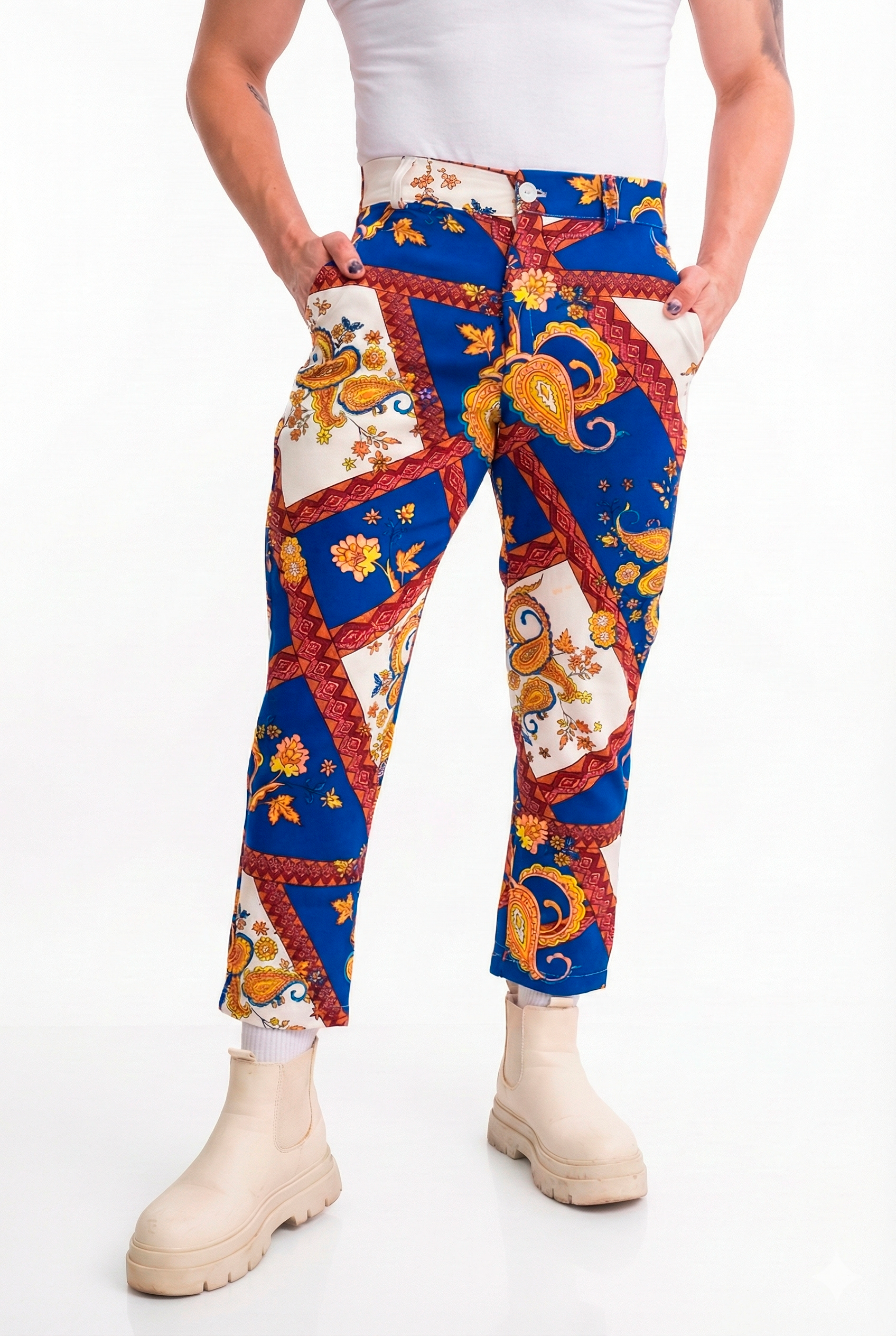 Sapphire Paisley Straight Cut Pants