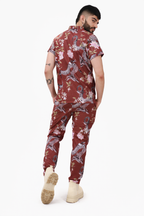 Burgundy Dragon Straight Cut Pants