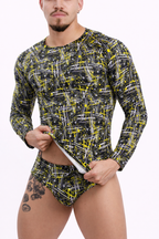 Electric Splatter Swim Brief