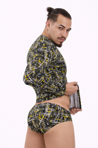 Electric Splatter Swim Brief
