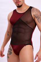 Burgundy Mesh Tank Body