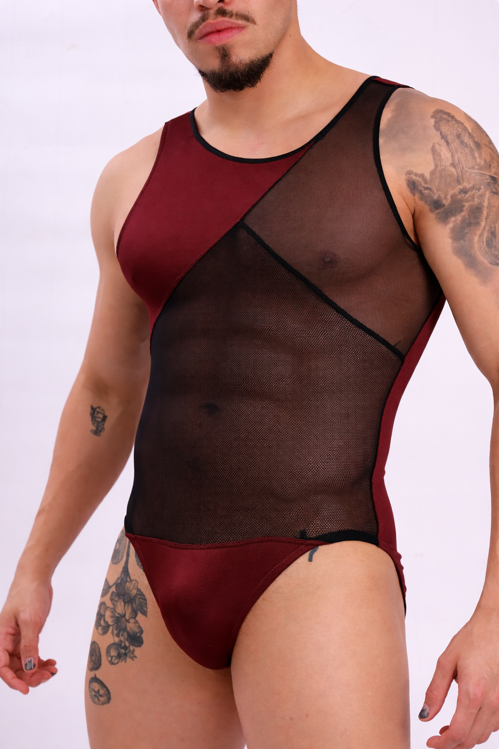 Burgundy Mesh Tank Body