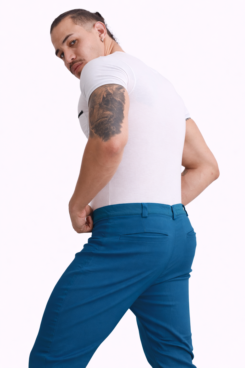 Turquoise Straight Cut Pants