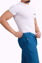 Turquoise Straight Cut Pants