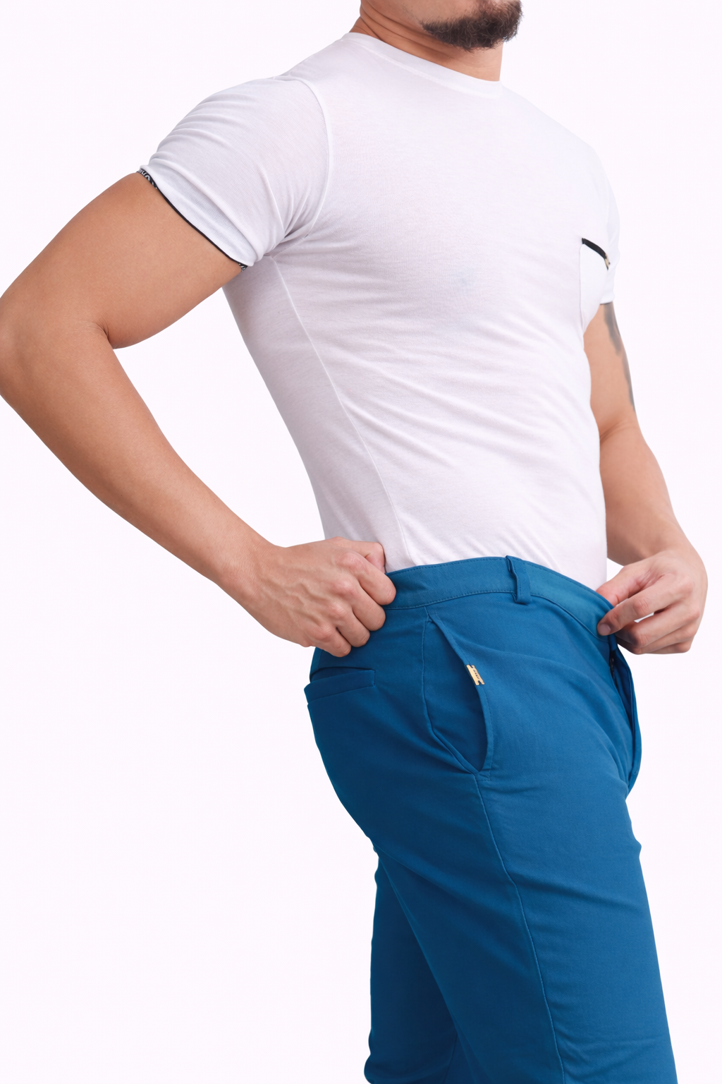 Turquoise Straight Cut Pants